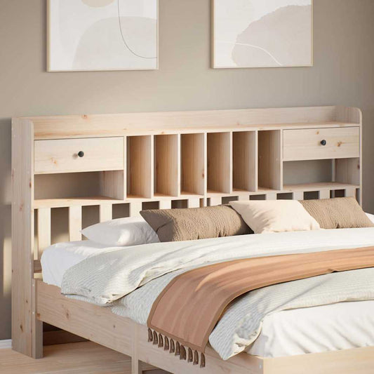 Headboard with storage 200 cm solid pine