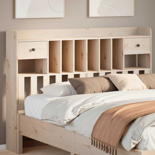 Headboard with storage 160 cm solid pine