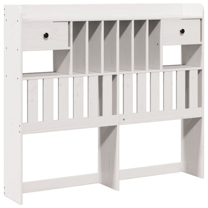 Headboard with storage white 135 cm solid pine