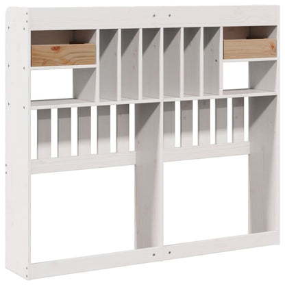 Headboard with storage white 135 cm solid pine