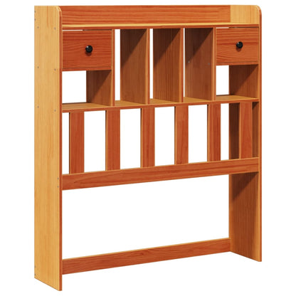 Headboard with storage wax brown 100 cm solid pine