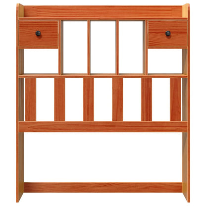 Headboard with storage wax brown 100 cm solid pine