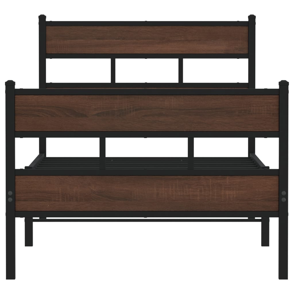 Bed frame without mattress with headboard and footboard 90x200 cm