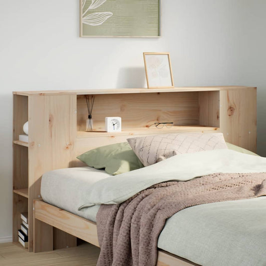 Headboard with storage 120 cm solid pine