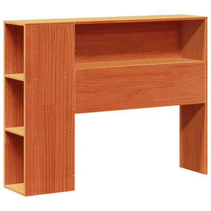 Headboard with storage wax brown 100 cm solid pine
