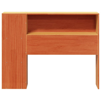 Headboard with storage wax brown 100 cm solid pine