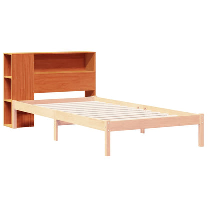 Headboard with storage wax brown 100 cm solid pine