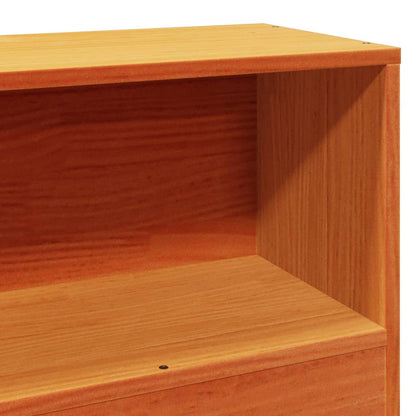 Headboard with storage wax brown 100 cm solid pine