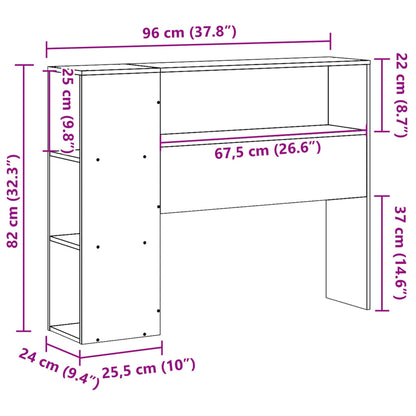 Huvudgavel med förvaring vit 90 cm massiv furu