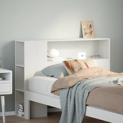 Huvudgavel med förvaring vit 90 cm massiv furu