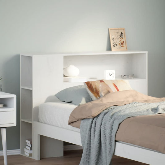Headboard with storage white 75 cm solid pine
