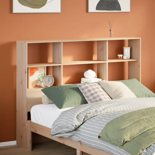 Headboard with storage 135 cm solid pine