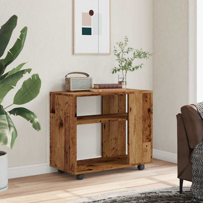 Side table aged wood 70x35x55 cm engineered wood