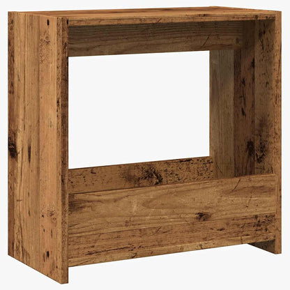 Side table aged wood 50x26x50 cm engineered wood