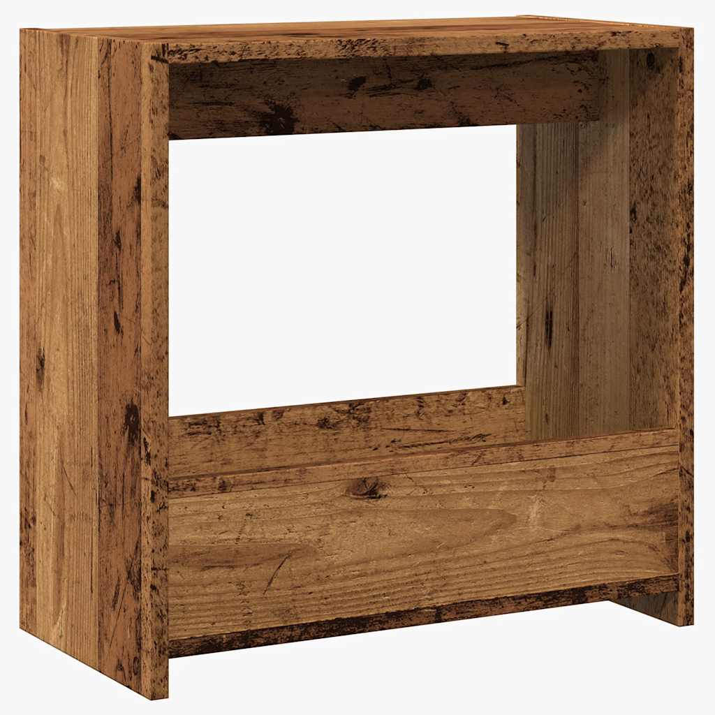 Side table aged wood 50x26x50 cm engineered wood