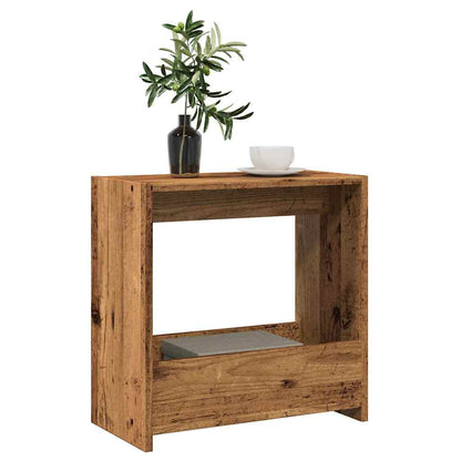 Side table aged wood 50x26x50 cm engineered wood