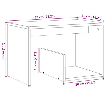 Side table aged wood 59x36x38 cm engineered wood