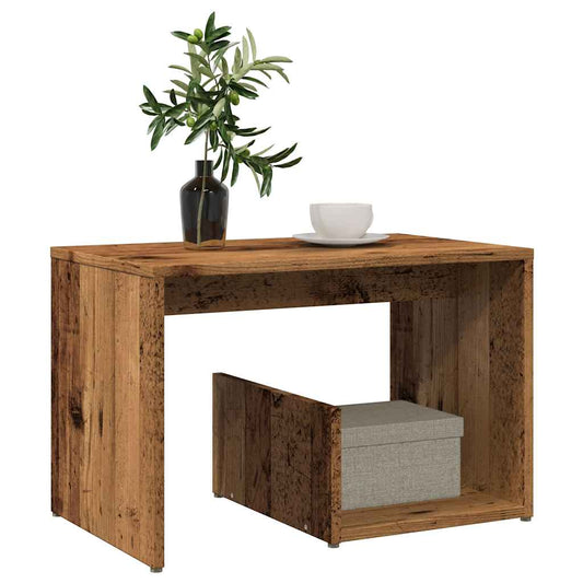 Side table aged wood 59x36x38 cm engineered wood
