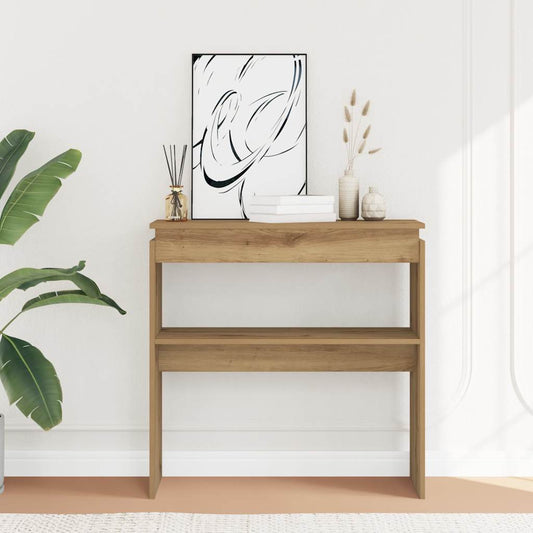 Console table artisan oak 80x30x80 cm engineered wood