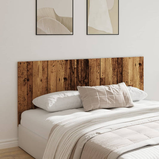 Bed headboard aged wood 200x1.5x80 cm engineered wood
