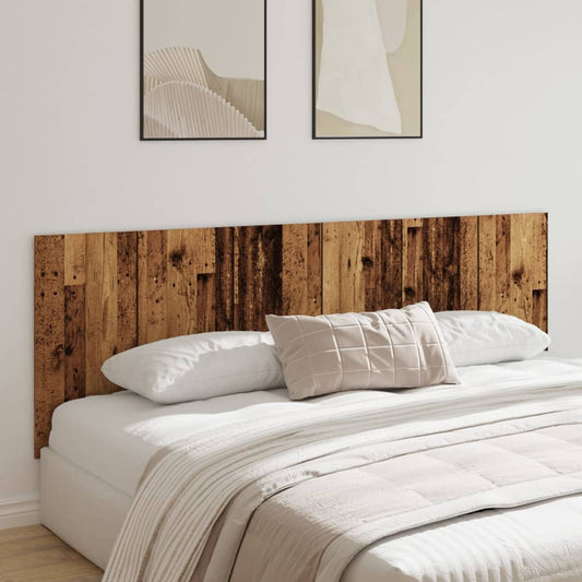 Wall-mounted headboard aged wood 240x1.5x80 cm engineered wood