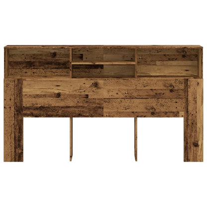 Sänggavel m förvaring åldrat trä 180x19x103,5cm konstruerat trä