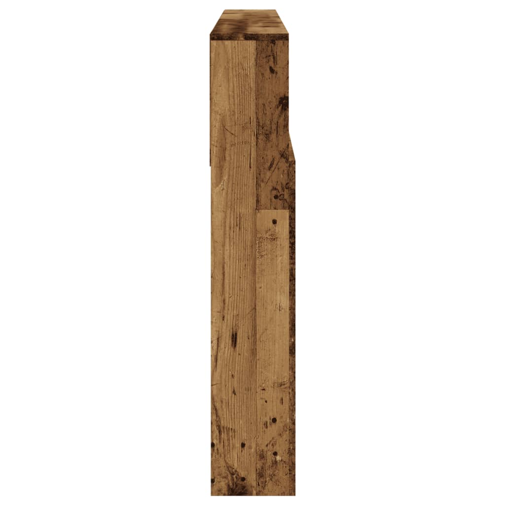 Sänggavel m förvaring åldrat trä 180x19x103,5cm konstruerat trä