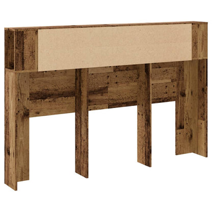 Bed headboard with storage, aged wood, 160x18.5x103.5 cm, engineered wood
