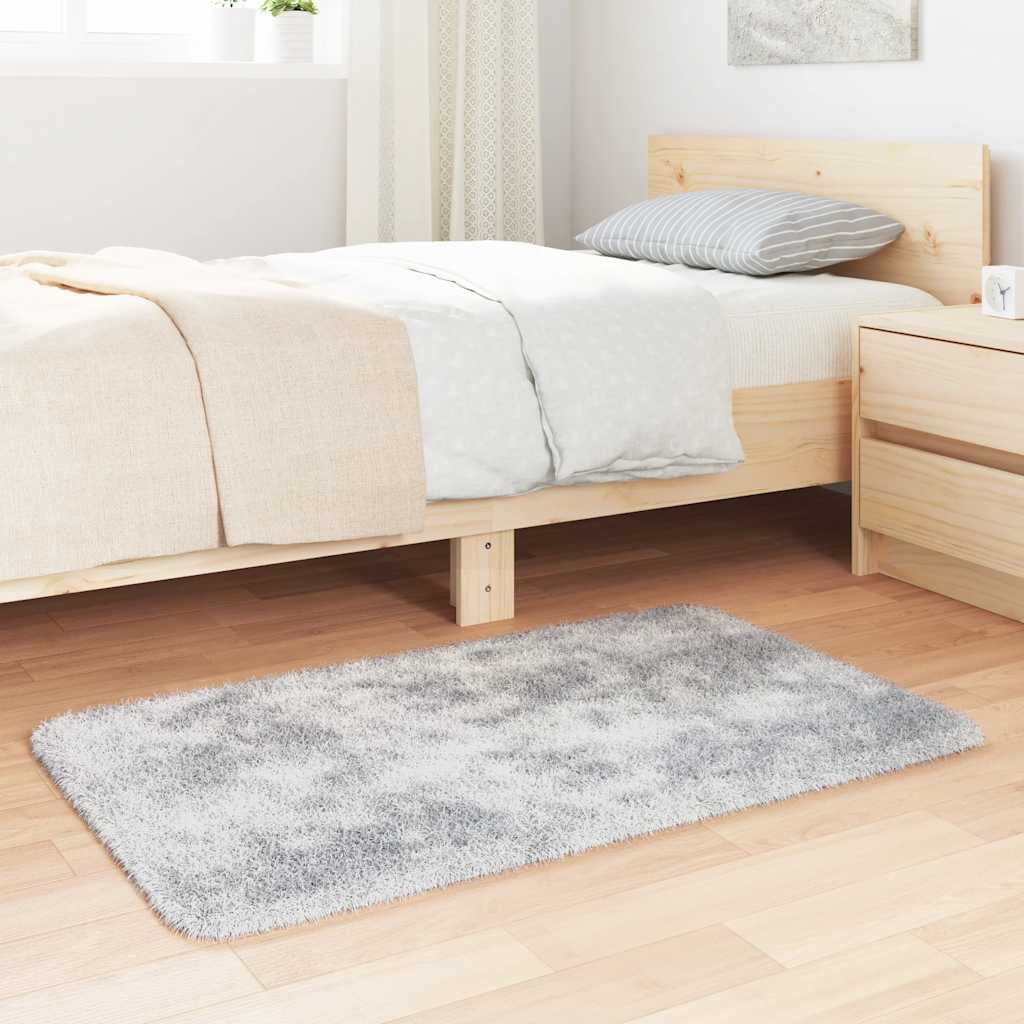 Long pile rug NAVARRA light grey 60x100 cm polyester