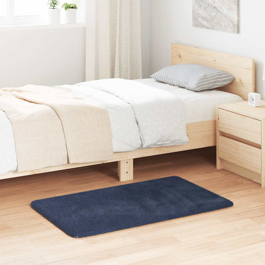 Long pile rug NAVARRA navy blue 60x100 cm polyester