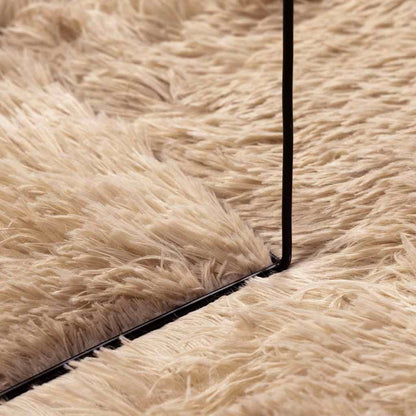 Long pile rug NAVARRA beige 80x150 cm polyester