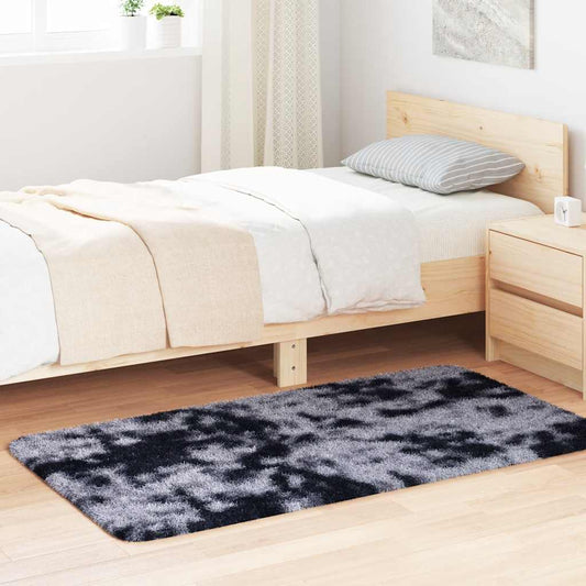 Long pile rug NAVARRA dark grey 80x150 cm polyester