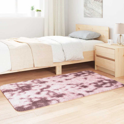 Ryamatta med lång lugg NAVARRA dammig rosa 80x150 cm polyester