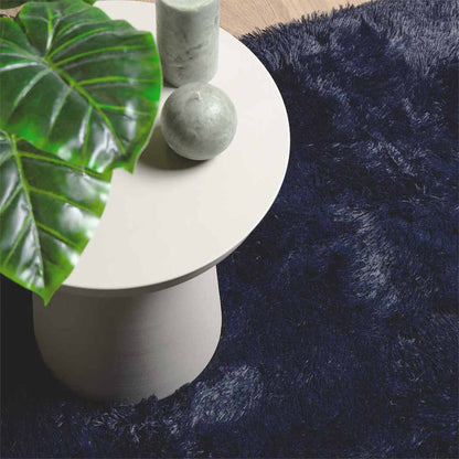 Long pile rug NAVARRA navy blue 80x150 cm polyester
