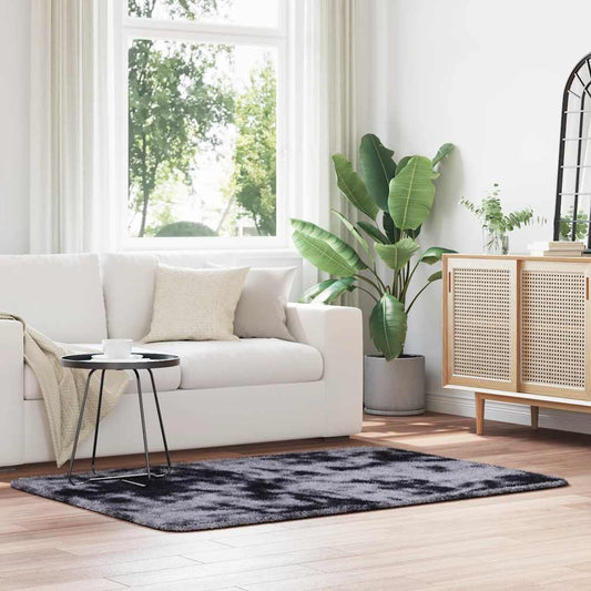 Long pile rug NAVARRA dark grey 120x170 cm polyester