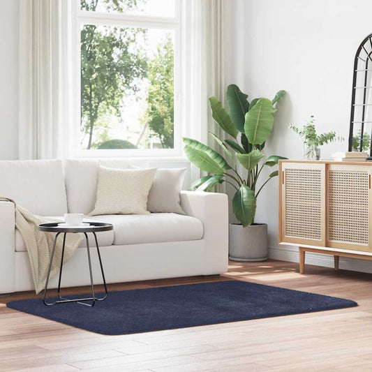 Long pile rug NAVARRA navy blue 120x170 cm polyester