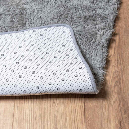 Long pile rug NAVARRA silver grey 120x170 cm polyester