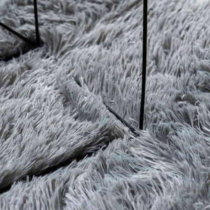 Long pile rug NAVARRA silver grey 120x170 cm polyester