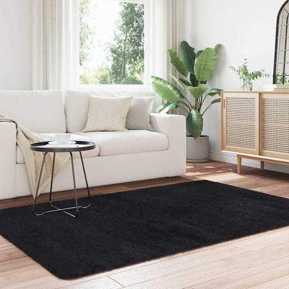 Ryamatta med lång lugg NAVARRA svart 130x200 cm polyester
