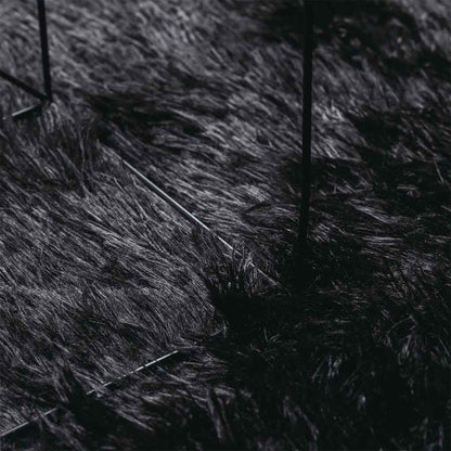 Ryamatta med lång lugg NAVARRA svart 130x200 cm polyester