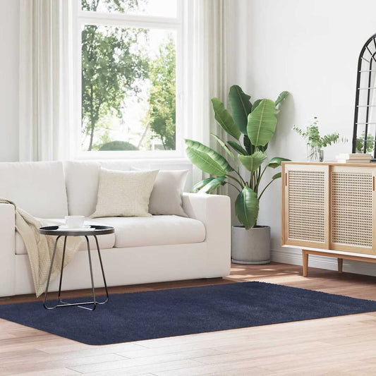 Long pile rug NAVARRA navy blue 130x200 cm polyester