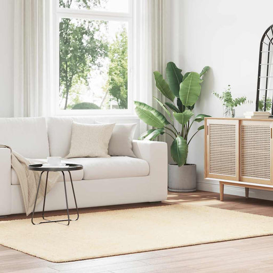 Long pile rug NAVARRA cream white 160x230 cm polyester