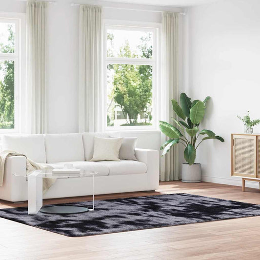 Long pile rug NAVARRA dark grey 200x290 cm polyester