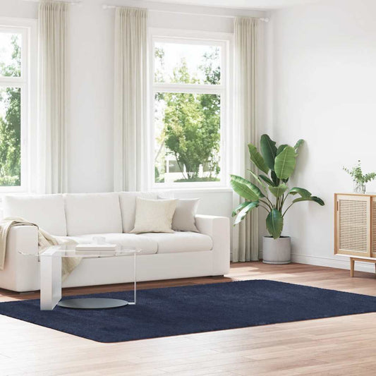 Long pile rug NAVARRA navy blue 200x290 cm polyester