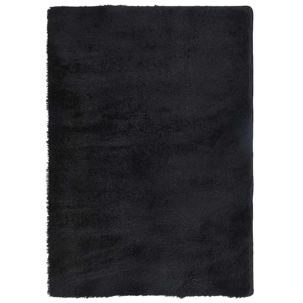 Ryamatta med lång lugg NAVARRA svart 240x340 cm polyester