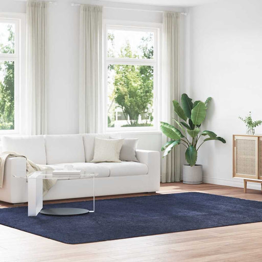 Long pile rug NAVARRA navy blue 240x340 cm polyester