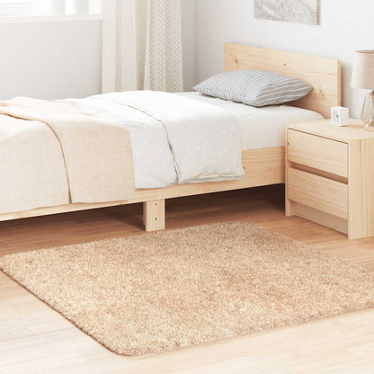 Long pile rug NAVARRA beige 120x120 cm polyester