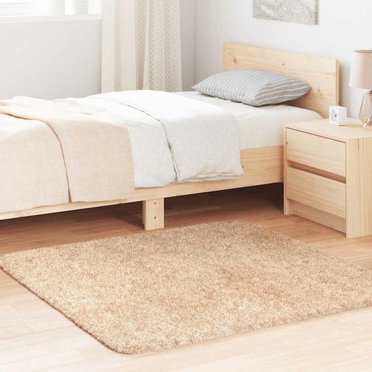 Long pile rug NAVARRA beige 120x120 cm polyester