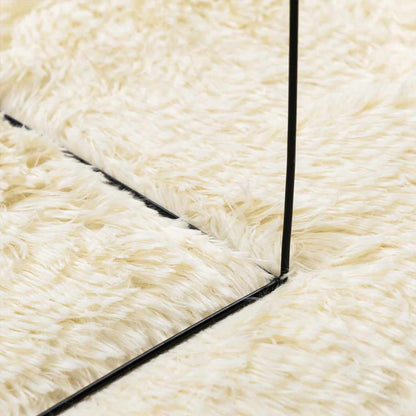 Long pile rug NAVARRA cream white 120x120 cm polyester