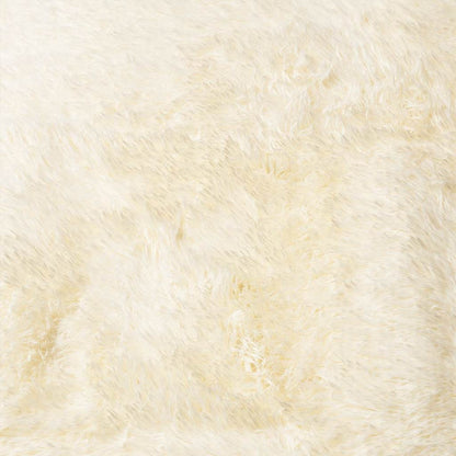 Long pile rug NAVARRA cream white 120x120 cm polyester